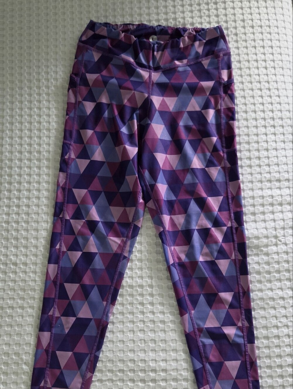 Women's Geometric Purple Active Leggings